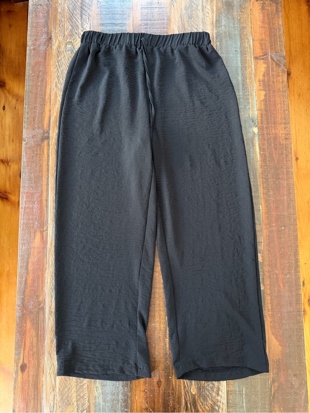 SHEIN‎ Women’s L Black Elastic Waist Pull On Straight Leg Pants | SKU 0091